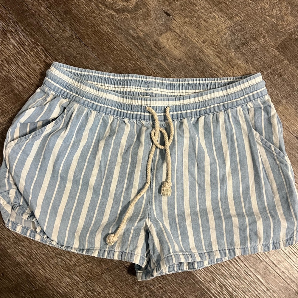 Aerie Blue and White Striped Athletic Shorts